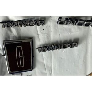1990 Lincoln Town Car OEM Hood Emblem Badge & LINCOLN Trunk Letter Set